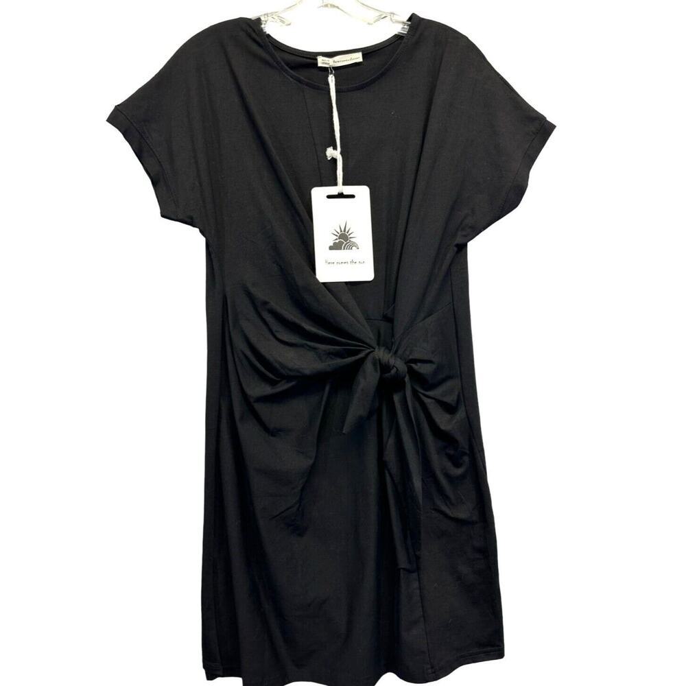 NWT Here Comes The Sun Black Dress‎ Size 10 Minimalist Beach